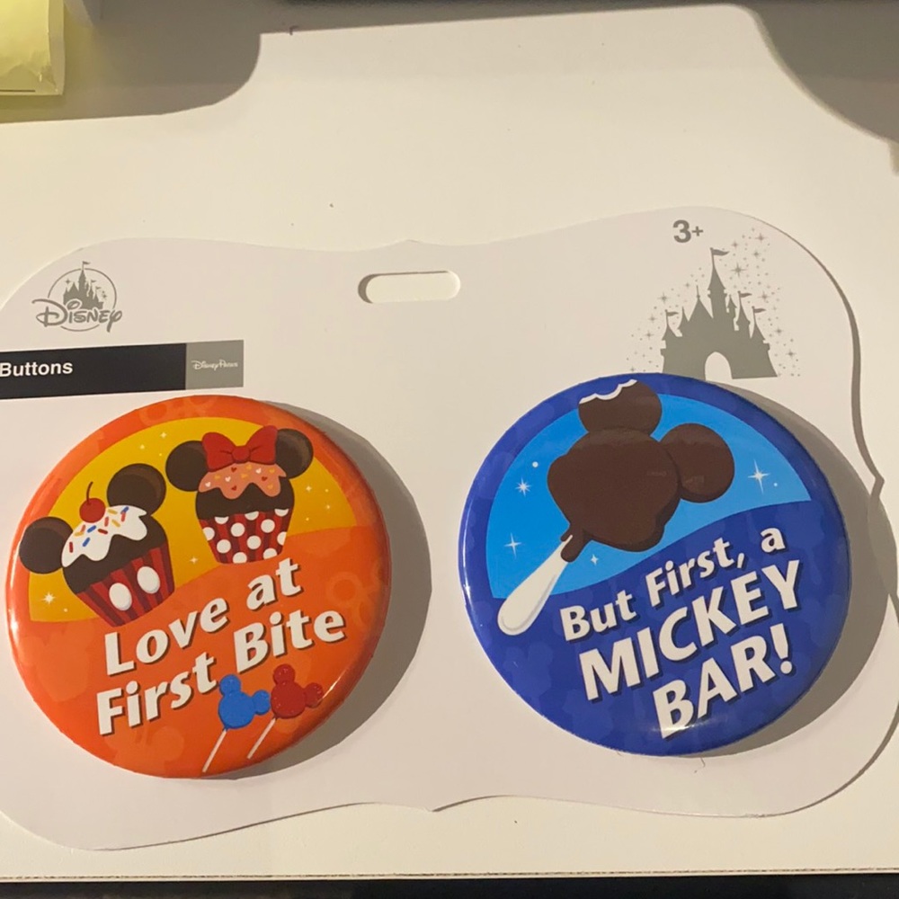 Disney Souvenir Button Set Set of 2 NWT